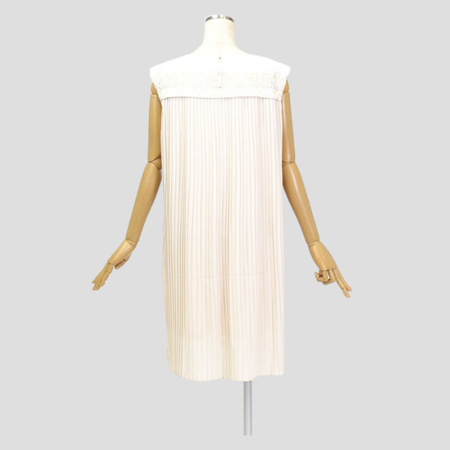 後ろプリーツOP(Mサイズ／ベージュ／Bou Jeloud(ブージュルード))USED