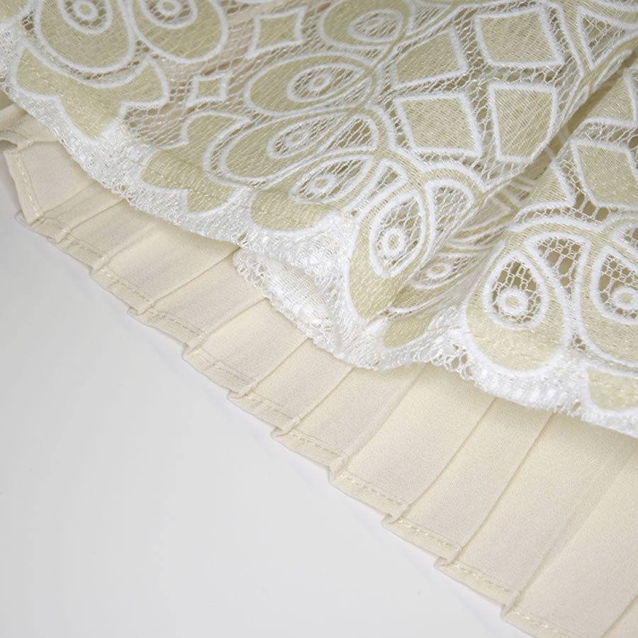 後ろプリーツOP(Mサイズ／ベージュ／Bou Jeloud(ブージュルード))USED