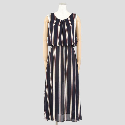 ストライプタックワンピース(Mサイズ／ネイビー／Bou Jeloud(ブージュルード))