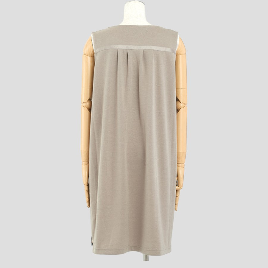 ボタニカル柄風タックワンピース(Mサイズ／ベージュ／Bou Jeloud(ブージュルード))USED