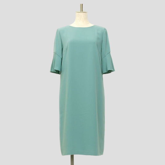 フルフルサテンフレアスリーブワンピース(Mサイズ／グリーン／UNTITLED(アンタイトル))USED