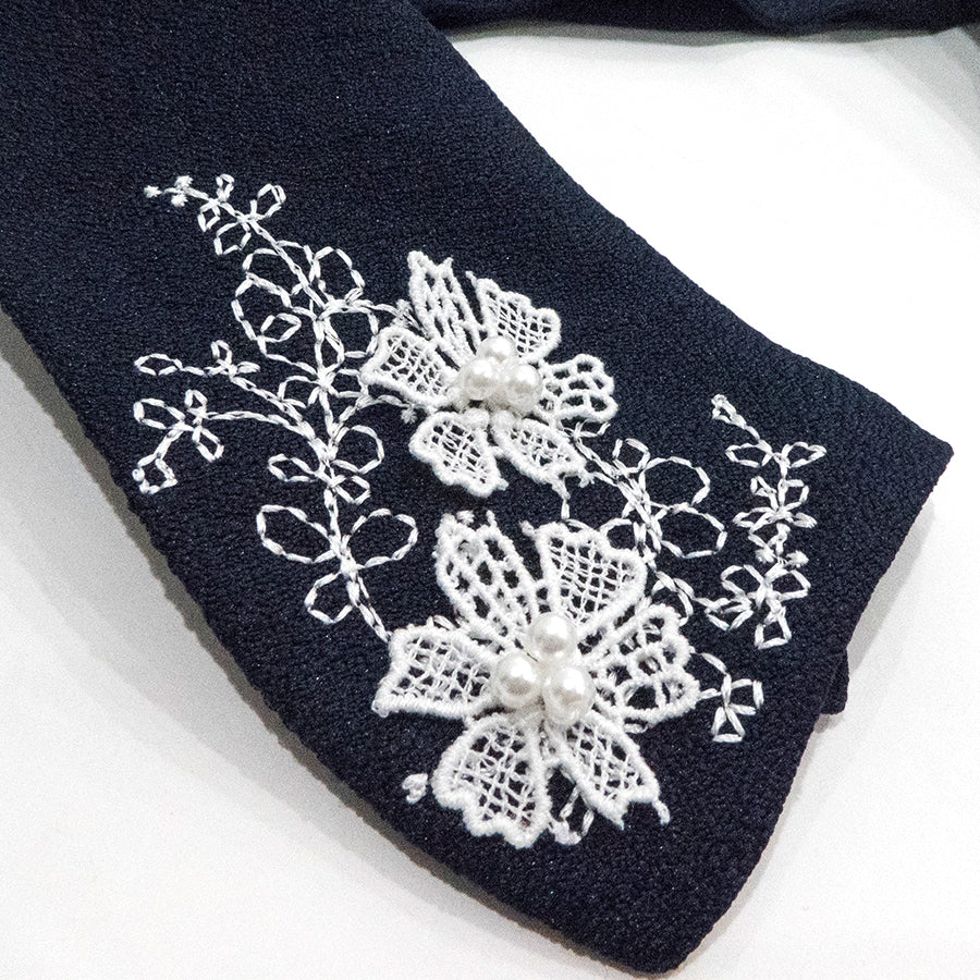 襟 付き 刺繍 ジャケット(Sサイズ／ネイビー／Dear Princess(ディアプリンセス))USED