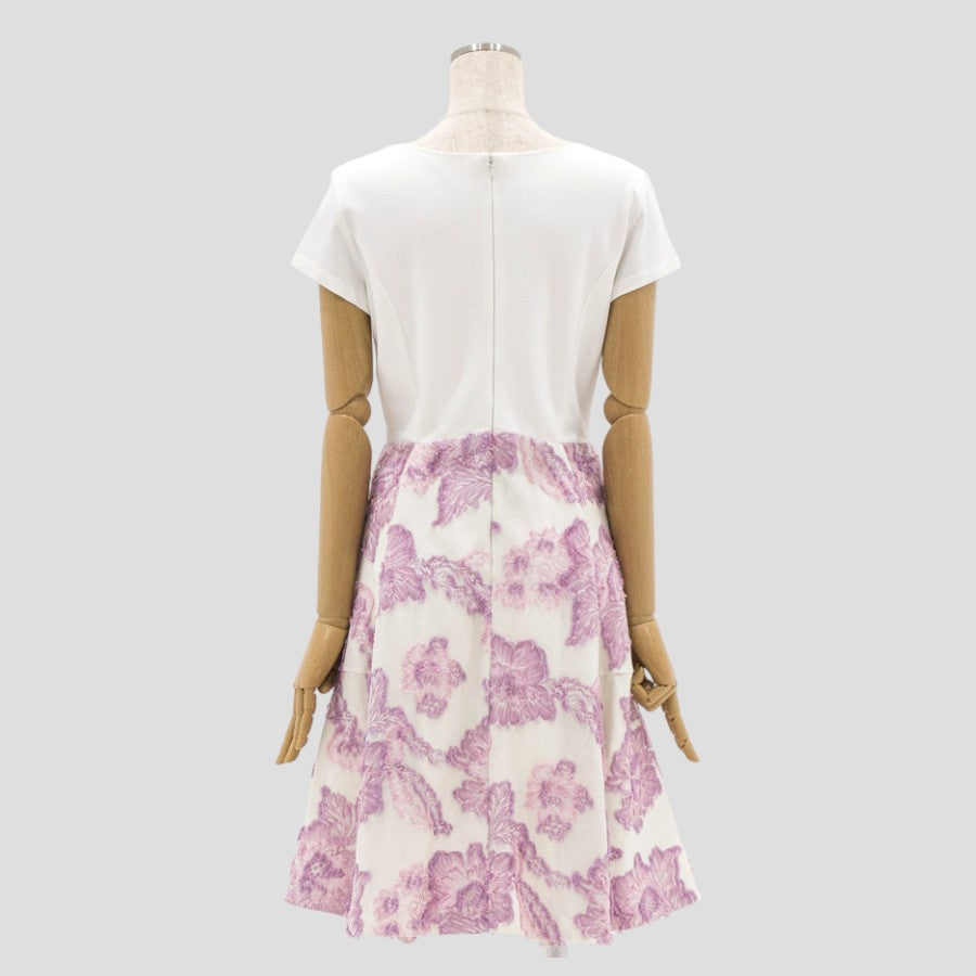 フローラルカットワンピース(Lサイズ／パープル・ワイン・ボルドー／Dear Princess(ディアプリンセス))USED