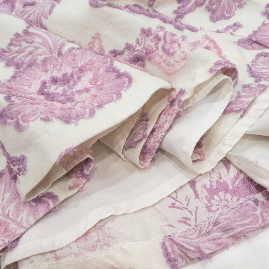 フローラルカットワンピース(Lサイズ／パープル・ワイン・ボルドー／Dear Princess(ディアプリンセス))USED