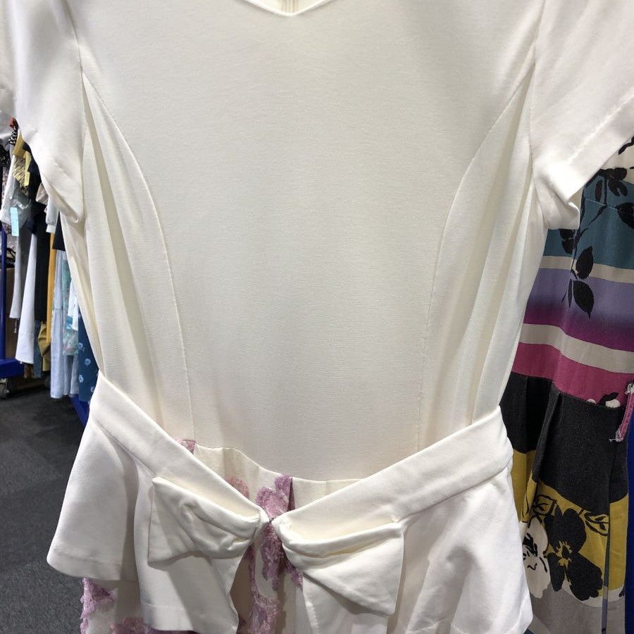 フローラルカットワンピース(Lサイズ／パープル・ワイン・ボルドー／Dear Princess(ディアプリンセス))USED