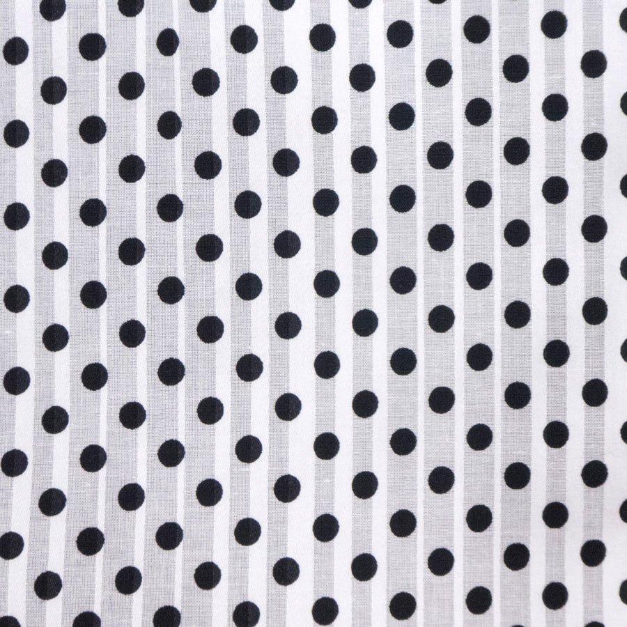 綿ストライプドットワンピース(Mサイズ／ホワイト／Dear Princess(ディアプリンセス))USED