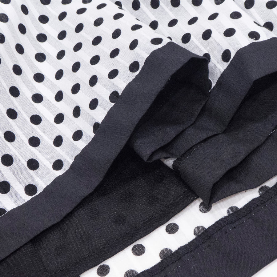 綿ストライプドットワンピース(Mサイズ／ホワイト／Dear Princess(ディアプリンセス))USED