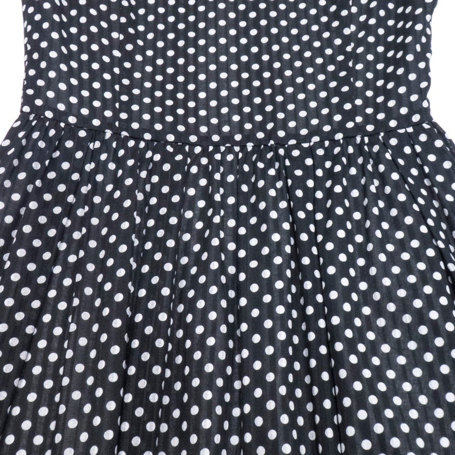 綿ストライプドットワンピース(Sサイズ／ブラック／Dear Princess(ディアプリンセス))USED