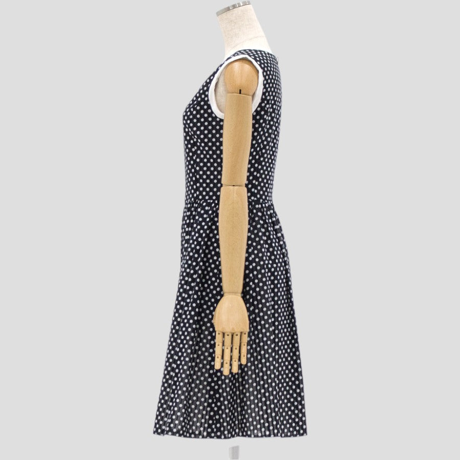 綿ストライプドットワンピース(Sサイズ／ブラック／Dear Princess(ディアプリンセス))USED