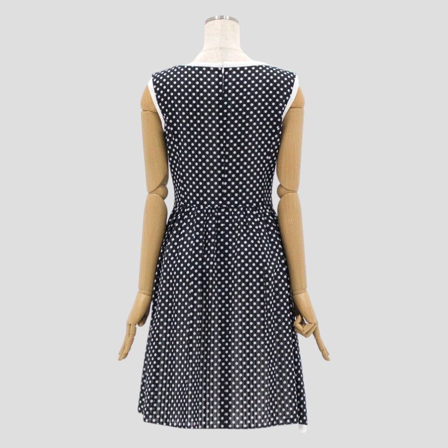 綿ストライプドットワンピース(Sサイズ／ブラック／Dear Princess(ディアプリンセス))USED