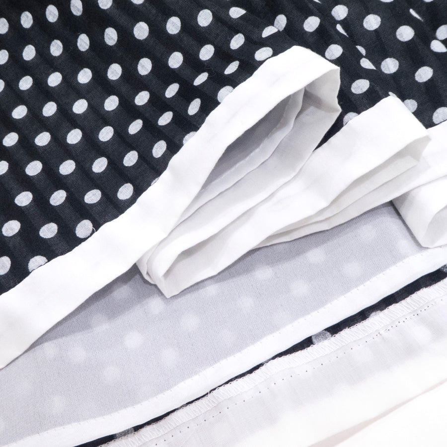 綿ストライプドットワンピース(Sサイズ／ブラック／Dear Princess(ディアプリンセス))USED