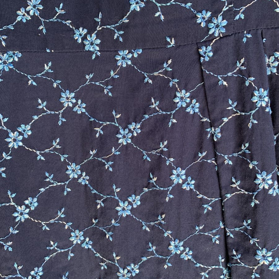 フラワー刺繍ウエストリボンワンピース(Mサイズ／ネイビー／Dear Princess(ディアプリンセス))USED