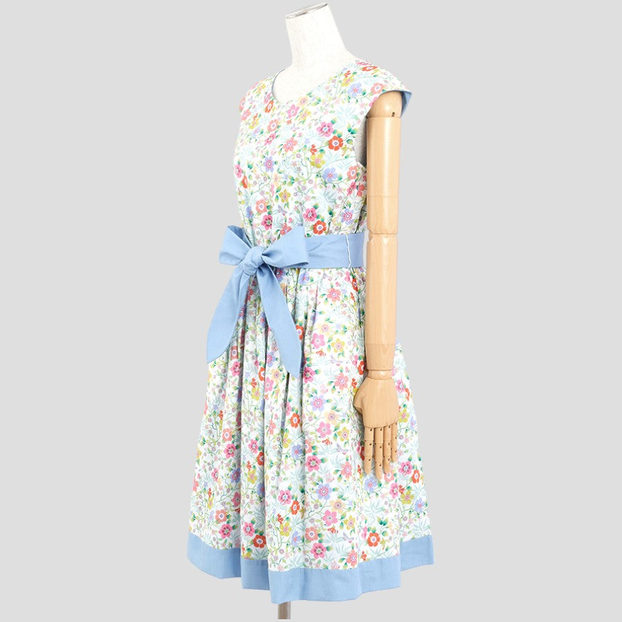 リバーシブル リバティワンピース(Sサイズ／ホワイト／Dear Princess(ディアプリンセス))USED