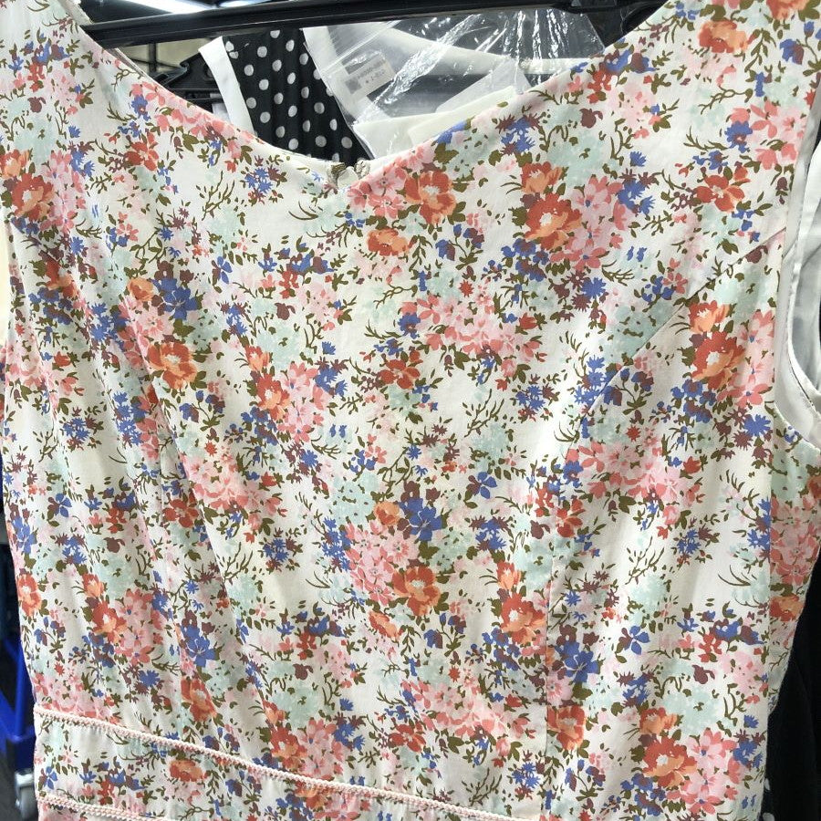 リバティノースリーブワンピース(Sサイズ／ホワイト／Dear Princess(ディアプリンセス))USED