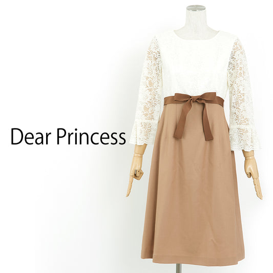 2/48サージレース切り替えワンピース(Sサイズ／ベージュ／Dear Princess(ディアプリンセス))