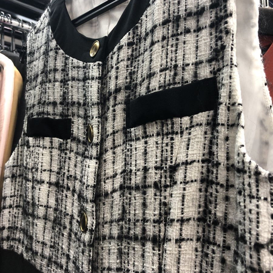 スラブブッチャーツイード ワンピース(Mサイズ／ホワイト／Dear Princess(ディアプリンセス))USED