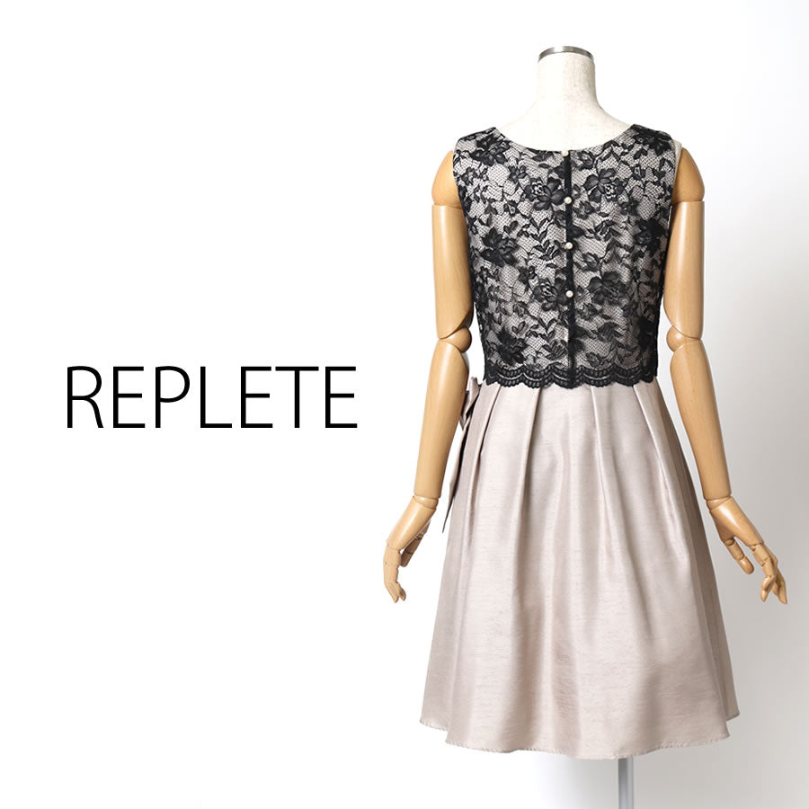 配色レース コンビドレス(Mサイズ／ベージュ／REPLETE(リプリート))USED