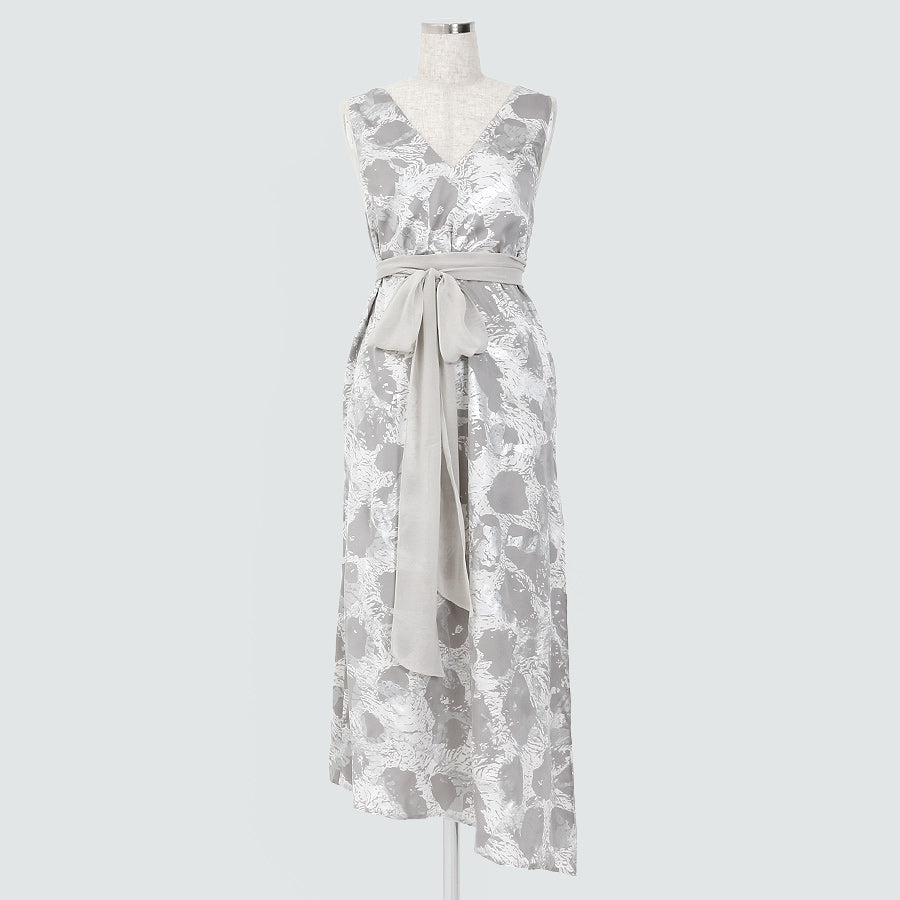 メタリックパターン スリットワンピース(Sサイズ／シルバー／JILLSTUART(ジル スチュアート))