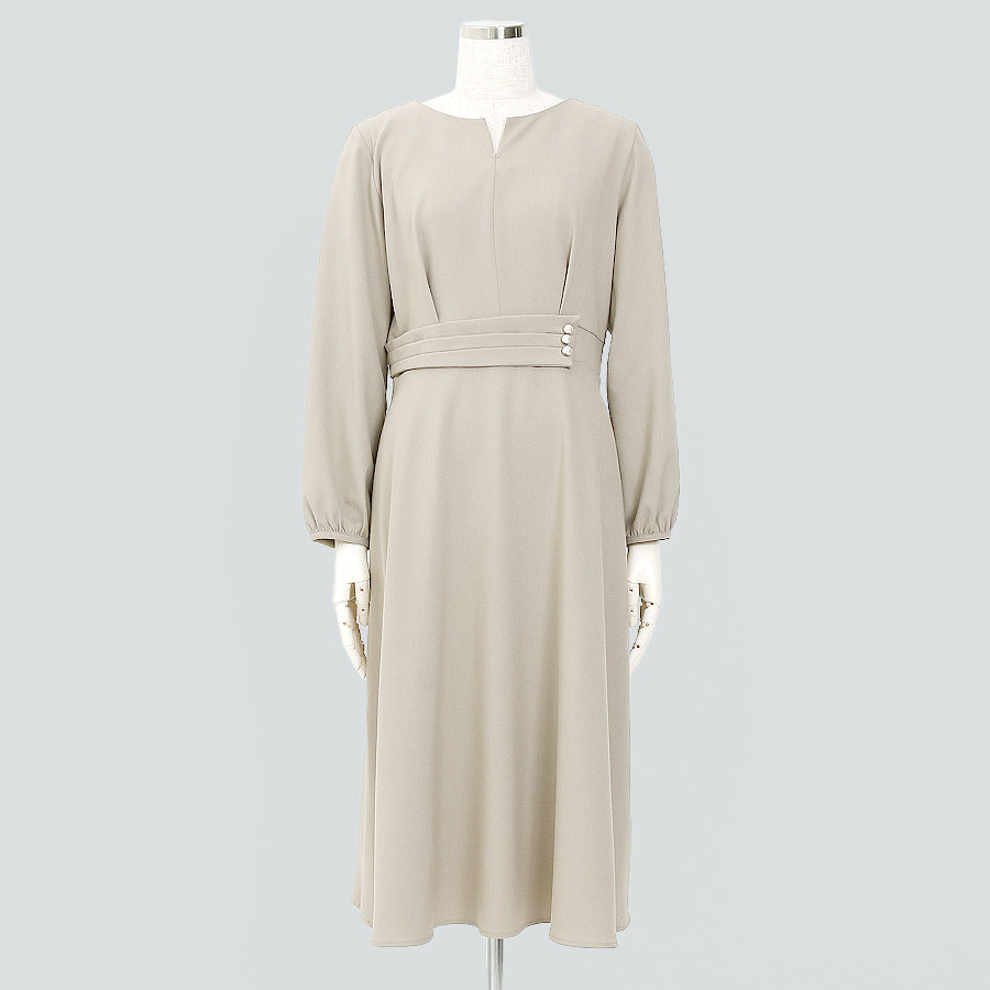 キーネック長袖ワンピース(Sサイズ／ベージュ／ketty(ケティ))USED