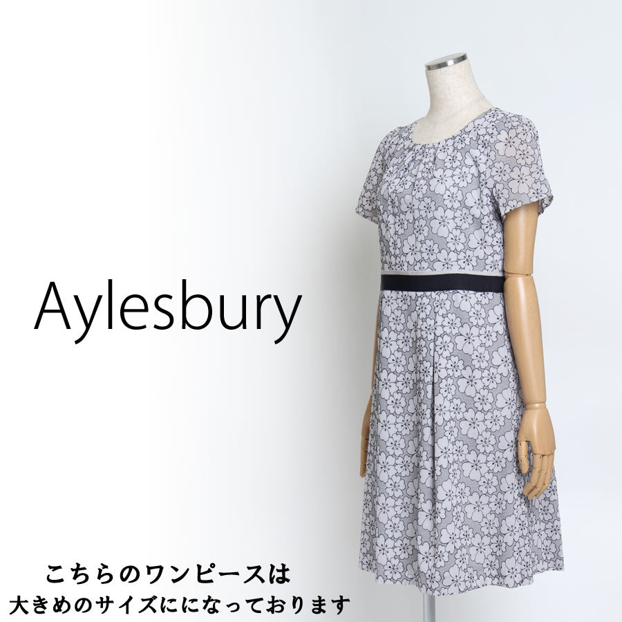 シフォンレース刺繍ワンピース(Mサイズ／グレー／Aylesbury(アリスバーリー))