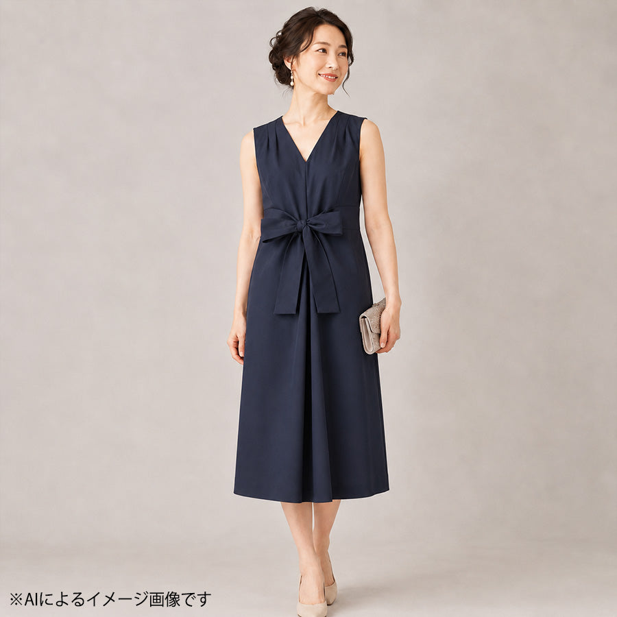 UVカット　2WAY　フロントリボンワンピース (Mサイズ／ネイビー／ROPE'(ロペ))USED