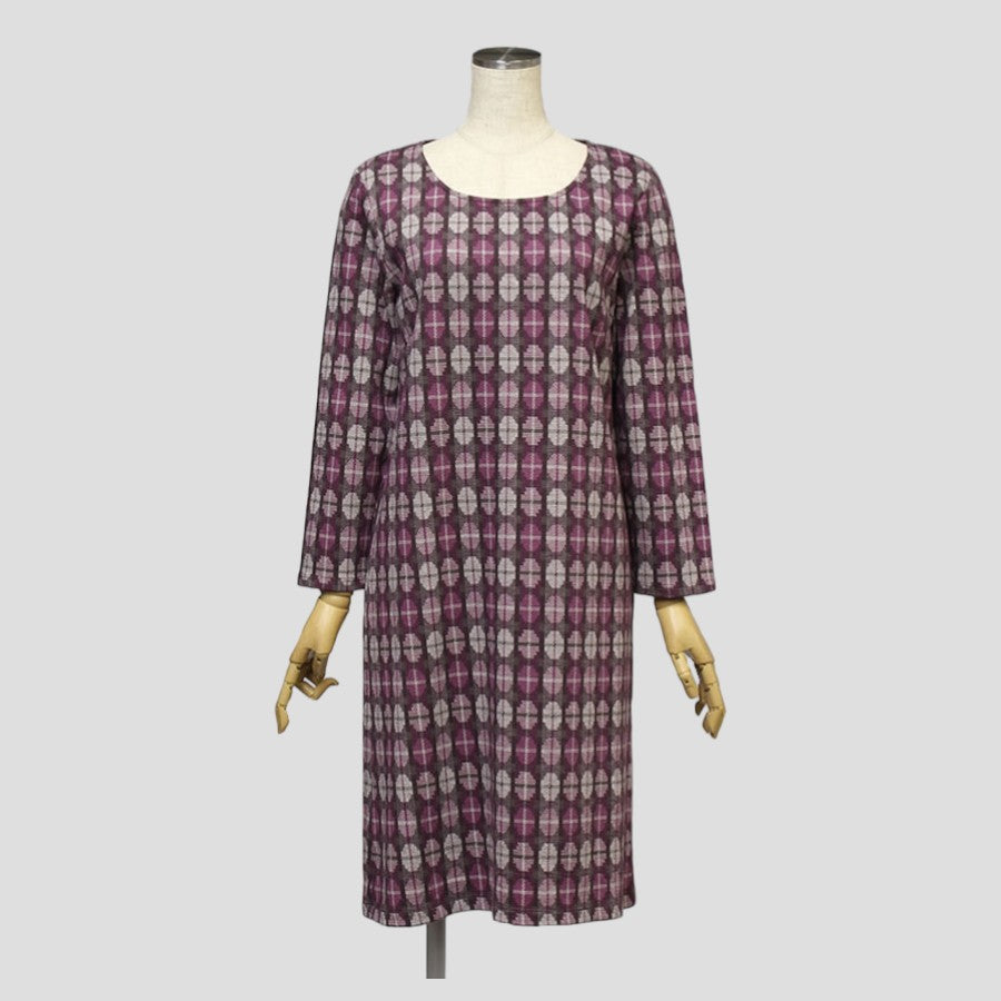 3/4スリーブ ジャカード ポンチ ドレス(Lサイズ／ピンク／LAURA ASHLEY(ローラ アシュレィ))USED