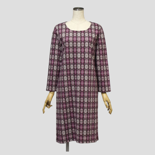 3/4スリーブ ジャカード ポンチ ドレス(Lサイズ／ピンク／LAURA ASHLEY(ローラ アシュレィ))USED