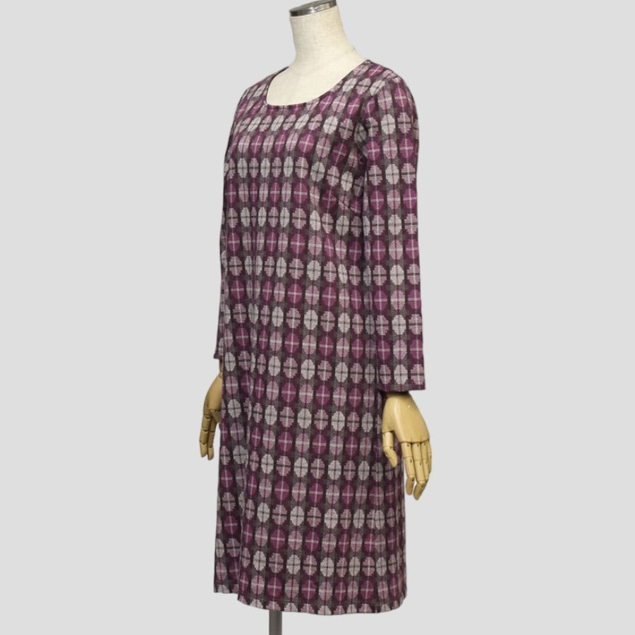 3/4スリーブ ジャカード ポンチ ドレス(Lサイズ／ピンク／LAURA ASHLEY(ローラ アシュレィ))USED