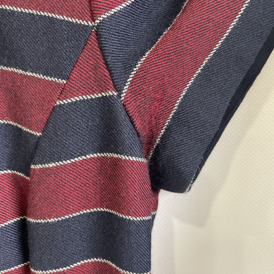 Red Fleece　ウールツイル　ホリゾンタルストライプ　ショートスリーブドレス(Mサイズ／ネイビー／BROOKS BROTHERS(ブルックス ブラザーズ))USED