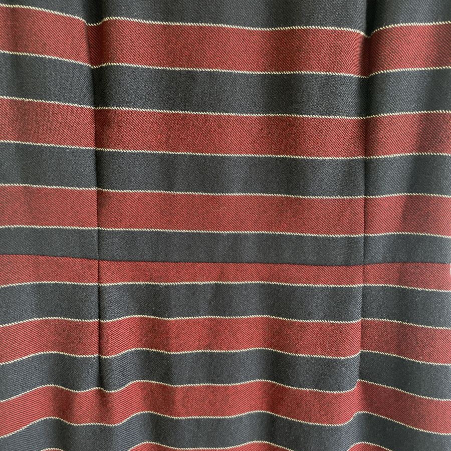 Red Fleece　ウールツイル　ホリゾンタルストライプ　ショートスリーブドレス(Mサイズ／ネイビー／BROOKS BROTHERS(ブルックス ブラザーズ))USED