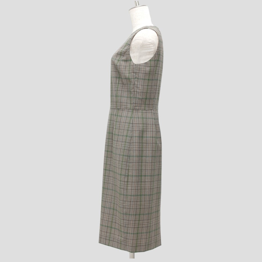 チェック柄ウールワンピース(XLサイズ／ベージュ／BROOKS BROTHERS(ブルックス ブラザーズ))USED