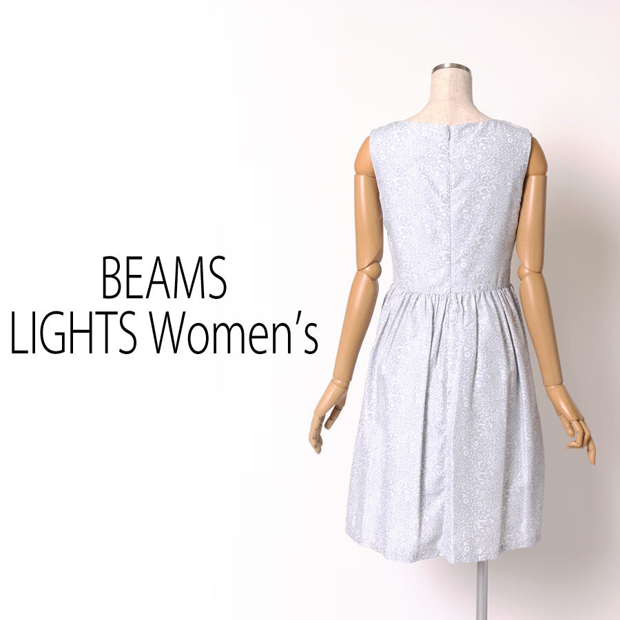 フラワープリント ノースリーブワンピース(Mサイズ／グレー／BEAMS LIGHTS Women's(ビームスライツ ウィメンズ))