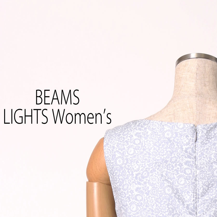 フラワープリント ノースリーブワンピース(Mサイズ／グレー／BEAMS LIGHTS Women's(ビームスライツ ウィメンズ))