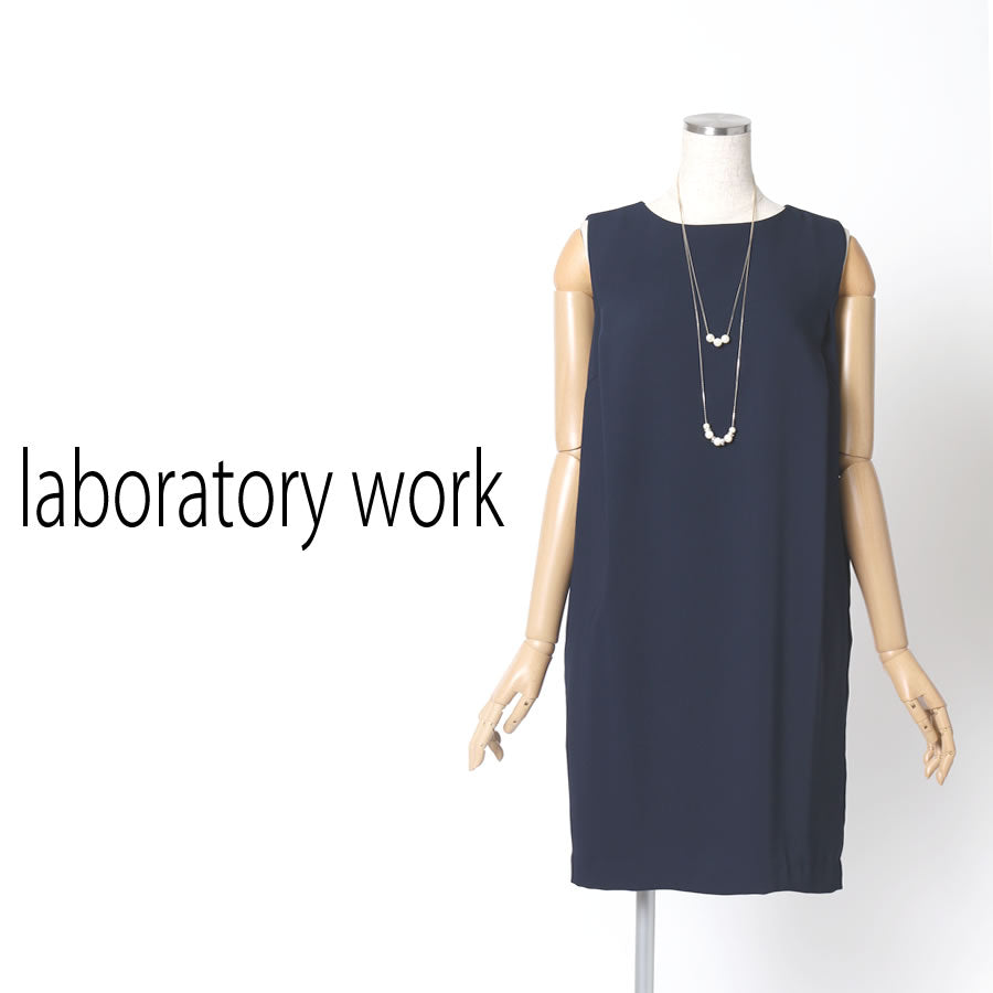 ネックレス付きIラインワンピース(Mサイズ／ネイビー／laboratory work(ラボラトリーワーク)),春,夏,秋,冬,USED