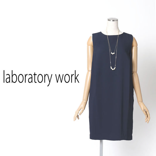 ネックレス付きIラインワンピース(Mサイズ／ネイビー／laboratory work(ラボラトリーワーク)),春,夏,秋,冬,USED