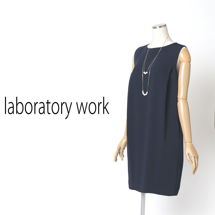 ネックレス付きIラインワンピース(Mサイズ／ネイビー／laboratory work(ラボラトリーワーク)),春,夏,秋,冬,USED