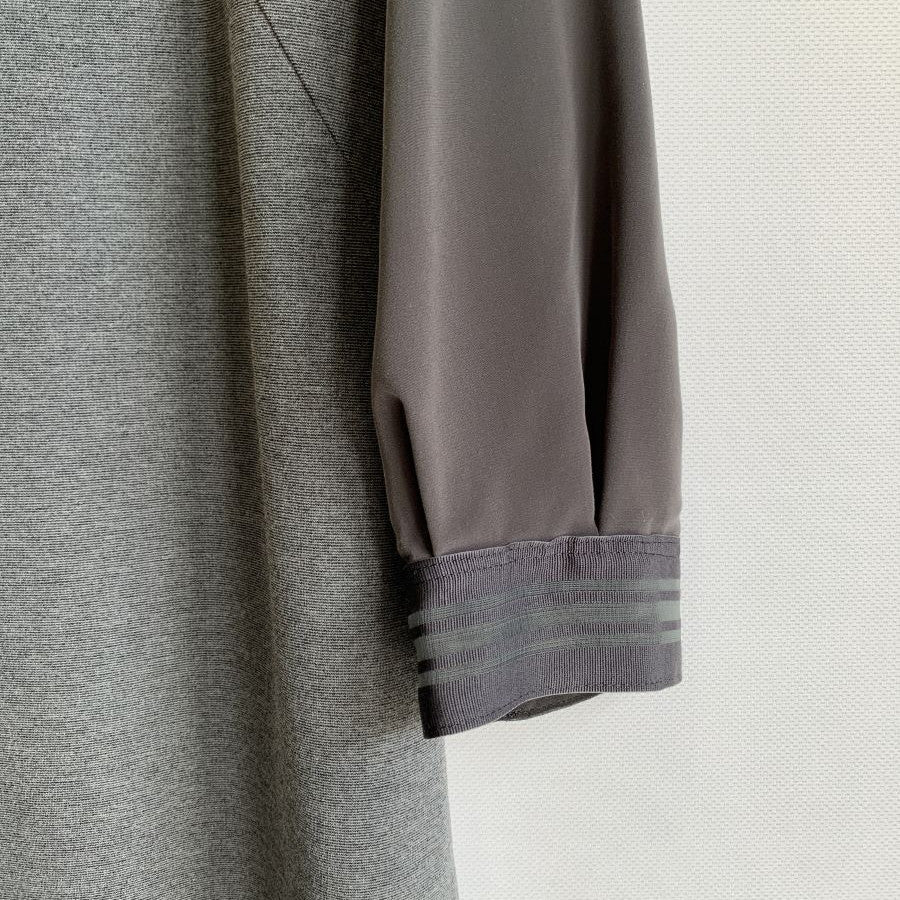 異素材ドッキングワンピース(Mサイズ／グレー／自由区(ジユウク))USED