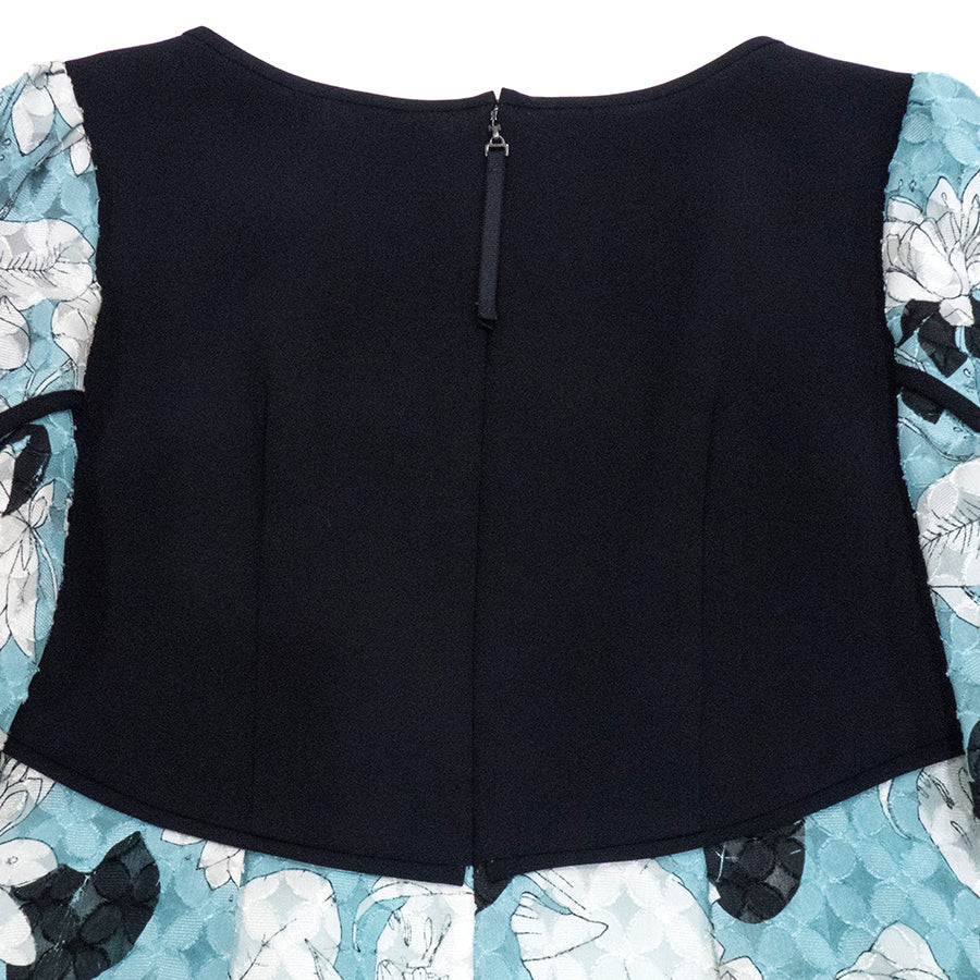 カットジャカードプリントドレス(Lサイズ／ブルー・水色／TO BE CHIC(トゥービーシック))USED