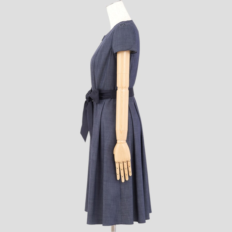 リヨセルシャンブレーツイルドレス(Sサイズ／ネイビー／TO BE CHIC(トゥービーシック)),夏,USED