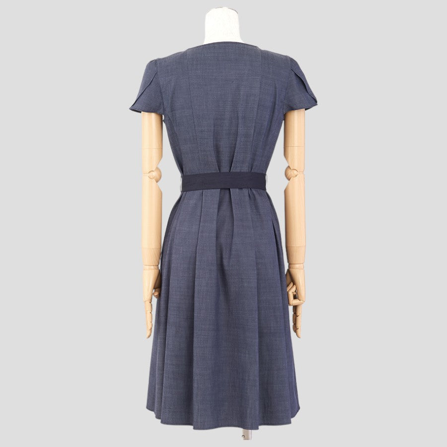 リヨセルシャンブレーツイルドレス(Sサイズ／ネイビー／TO BE CHIC(トゥービーシック)),夏,USED