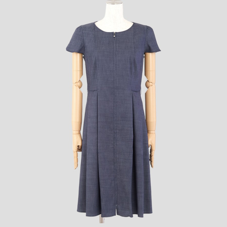 リヨセルシャンブレーツイルドレス(Sサイズ／ネイビー／TO BE CHIC(トゥービーシック)),夏,USED