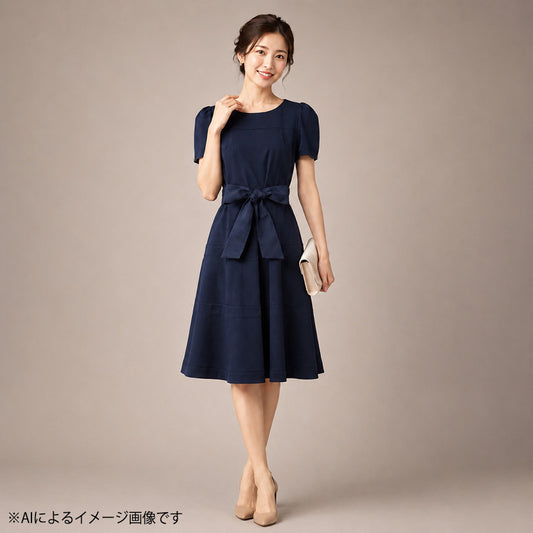 スーピマコットンポンチドレス(Lサイズ／ネイビー／TO BE CHIC(トゥービーシック))USED
