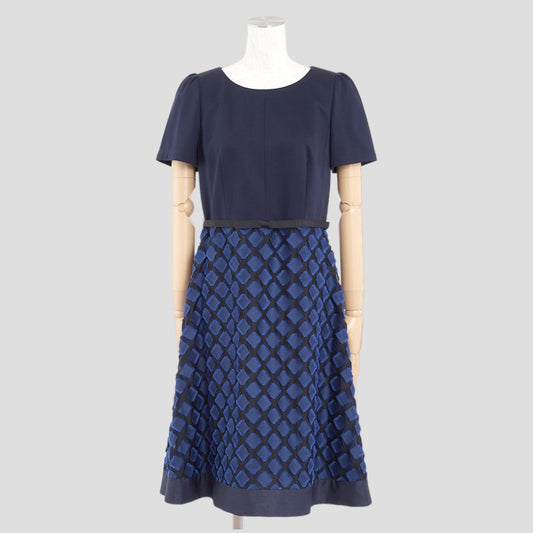 スクエアシフォンワンピース(Lサイズ／ネイビー／TO BE CHIC(トゥービーシック))USED