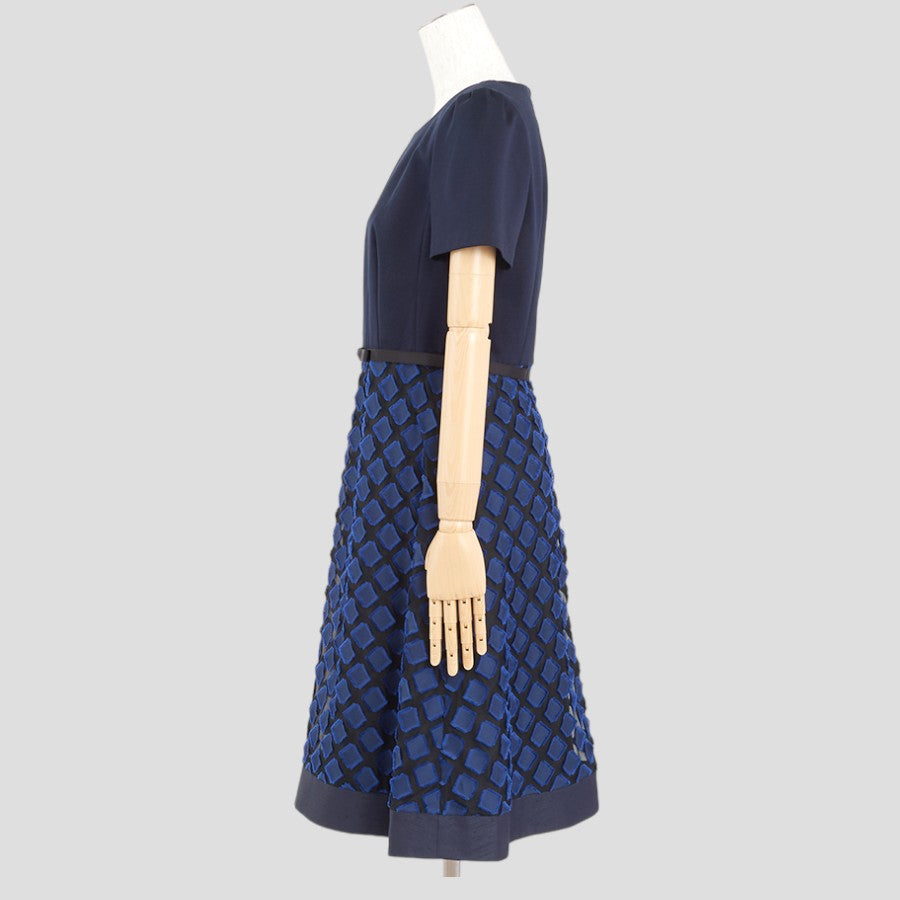スクエアシフォンワンピース(Lサイズ／ネイビー／TO BE CHIC(トゥービーシック))USED