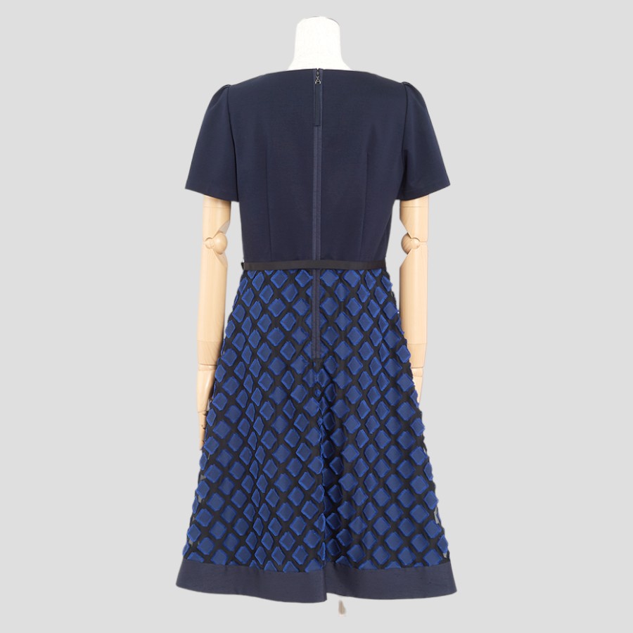 スクエアシフォンワンピース(Lサイズ／ネイビー／TO BE CHIC(トゥービーシック))USED