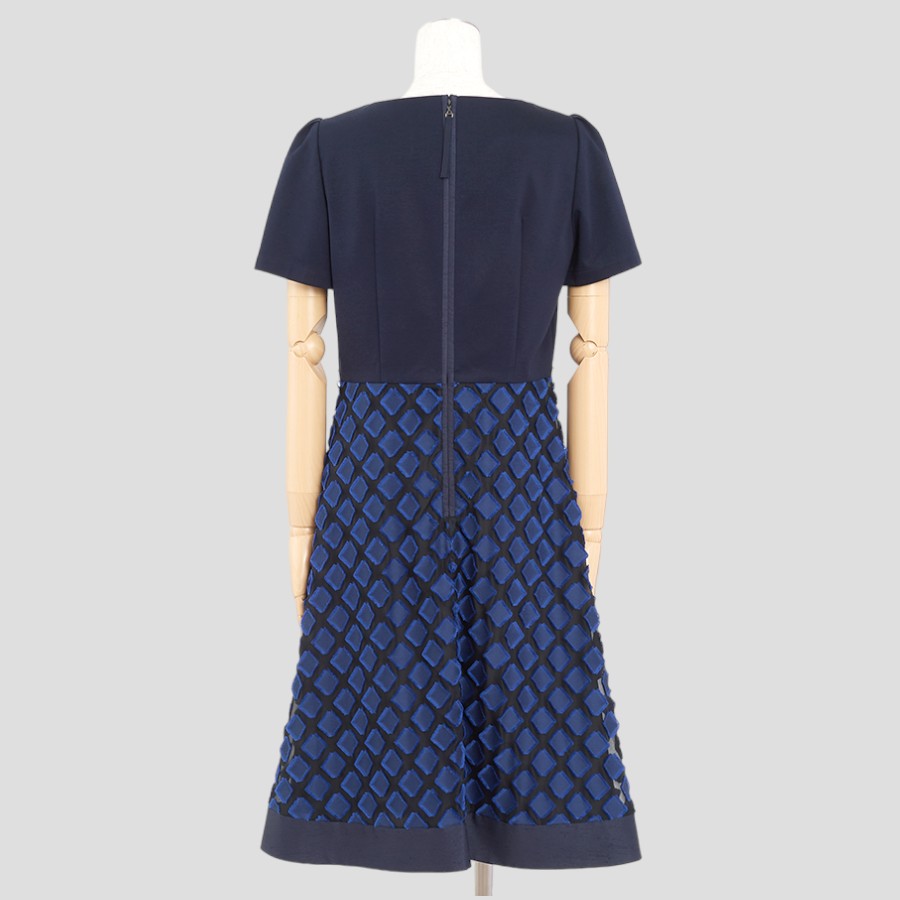 スクエアシフォンワンピース(Lサイズ／ネイビー／TO BE CHIC(トゥービーシック))USED