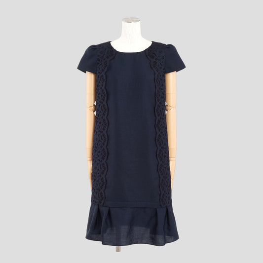 トリアセツイル2WAYドレス(Lサイズ／ネイビー／TO BE CHIC(トゥービーシック))USED