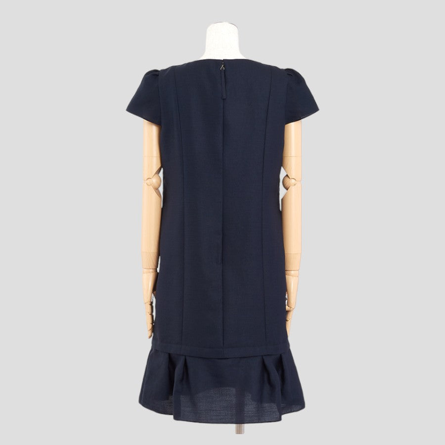 トリアセツイル2WAYドレス(Lサイズ／ネイビー／TO BE CHIC(トゥービーシック))USED