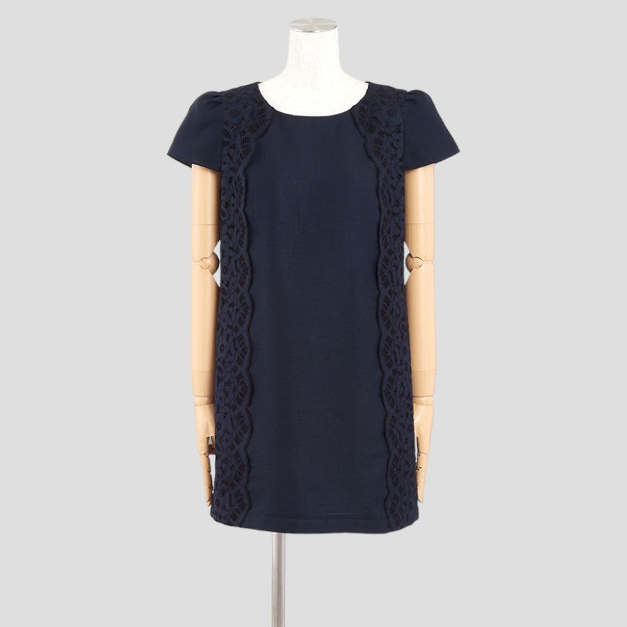 トリアセツイル2WAYドレス(Lサイズ／ネイビー／TO BE CHIC(トゥービーシック))USED