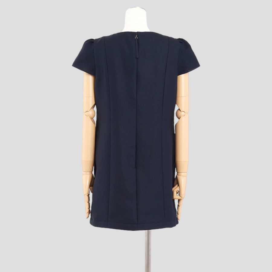 トリアセツイル2WAYドレス(Lサイズ／ネイビー／TO BE CHIC(トゥービーシック))USED